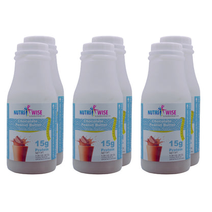 Chocolate Peanut Butter Shake (6-Pack Bottles) - NutriWise - Doctors Weight Loss