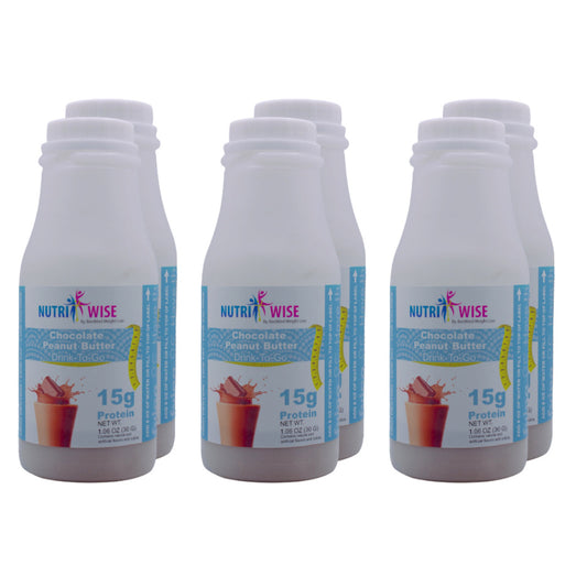Chocolate Peanut Butter Shake (6-Pack Bottles) - NutriWise - Doctors Weight Loss