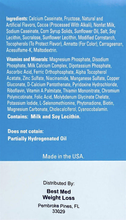 Chocolate Mint Cream Aspartame Free Pudding and Shake Mix Ingredients - BestMed - Doctors Weight Loss